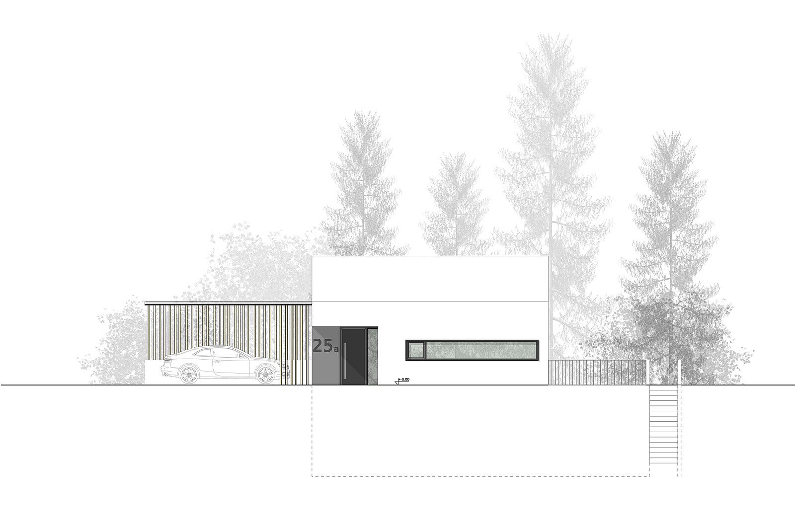 Ansicht Carport Altdorf Nürnberg Ferienhaus 