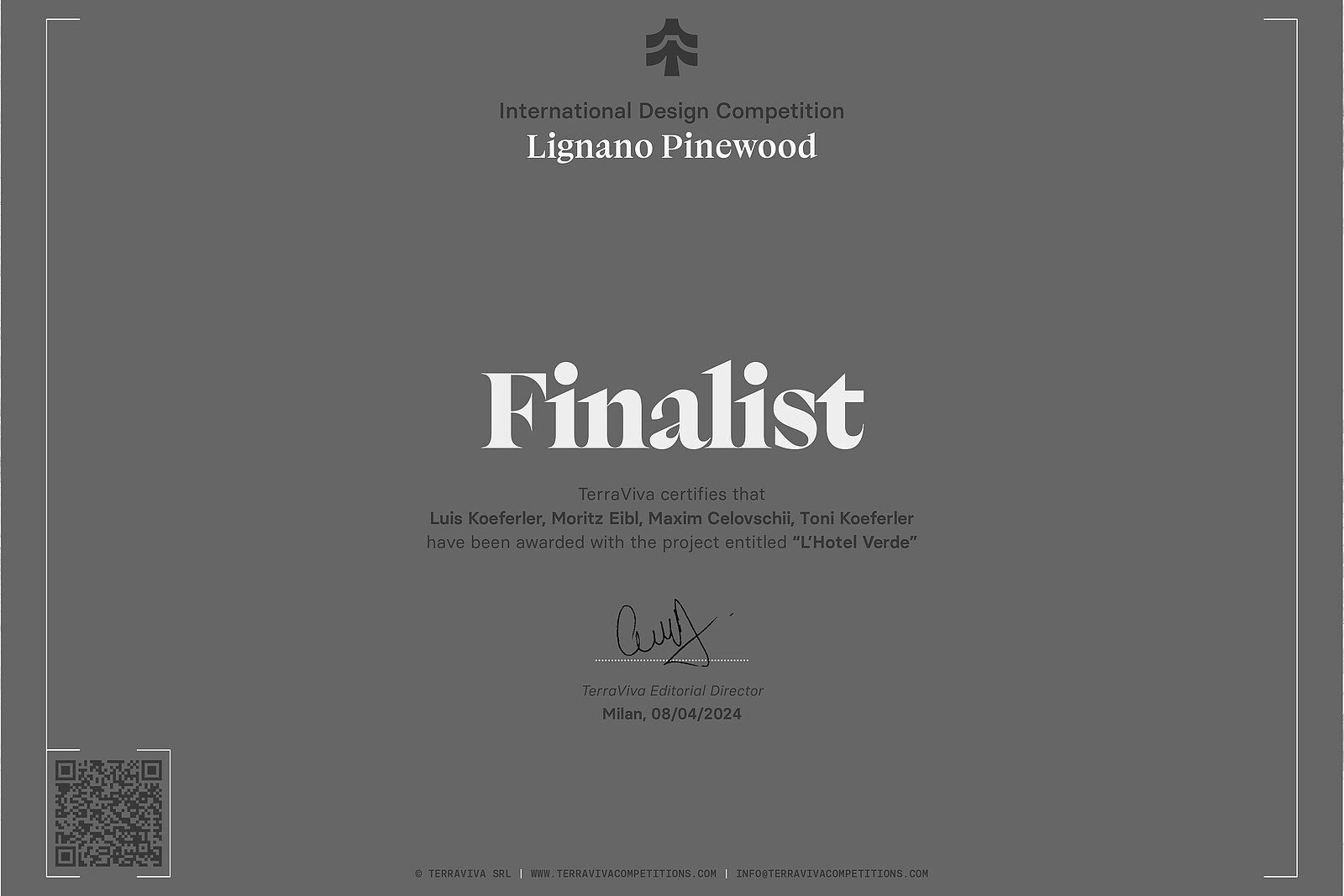 Zertifikat Terraviva Finalist 