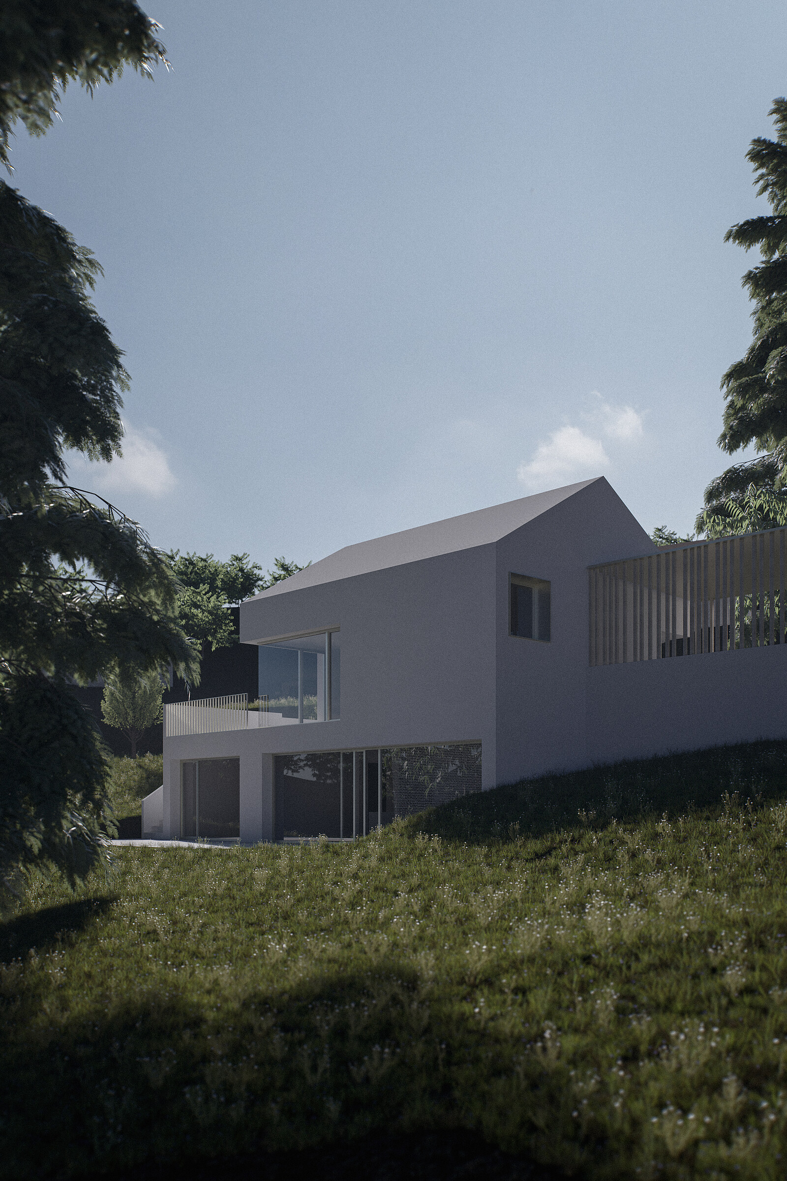 Altdorf Architecture Visualisation render CGI Luis Koeferler Architekten Nature Ferienhaus Nürnberg 